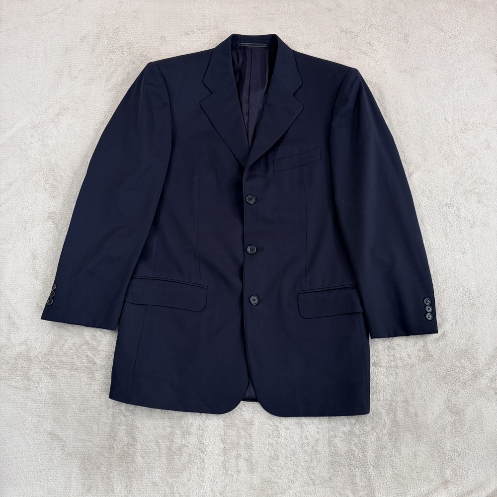 Ermenegildo Zegna Blazer in Black Worsted Wool Men 46R (Fits 42R) Italy Designer